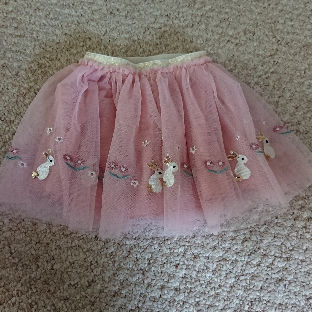 Sparkle Sisters by Couture Clips pink Pretty Bunny Embroidered Tutu size 3-4T